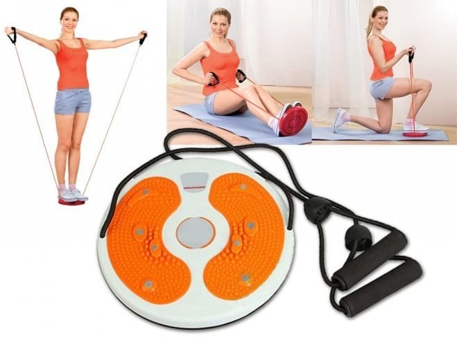 2608202568ae0559351c9.jpeg Bel İnceltici Spor Aleti Waist Twisting Disc (İpli) - Görsel 1