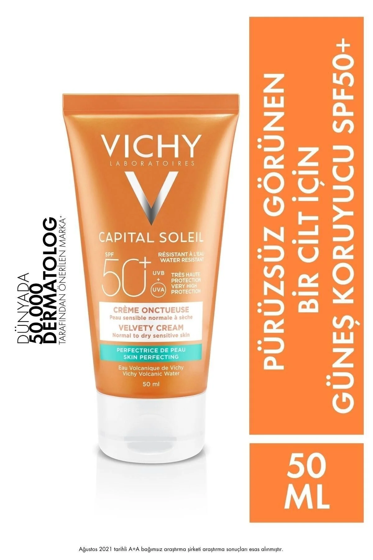 Vichy Capital Soleil Spf50+ Velvety Pürüzsüz Görünen Bir Cilt İçin Güneş Koruyucu- 50ml